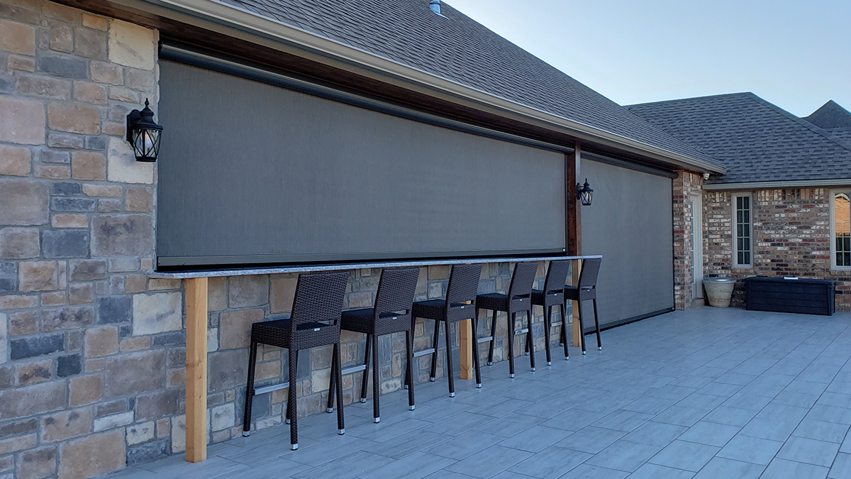 Motorized Patio Screens Retractable Shades Sunset Outdoor