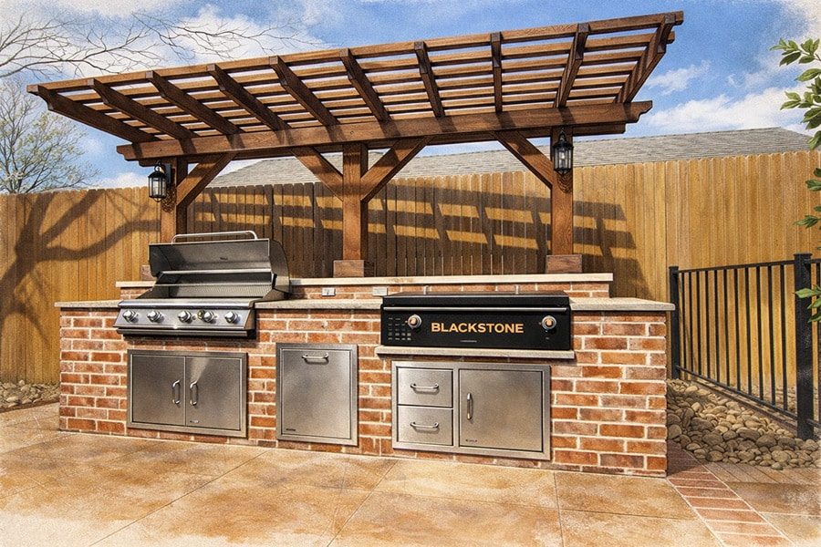 Outdoor kitchen design sketch