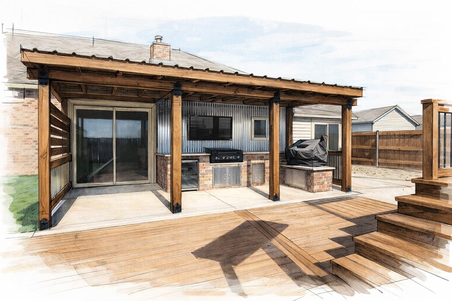 Patio construction drawing